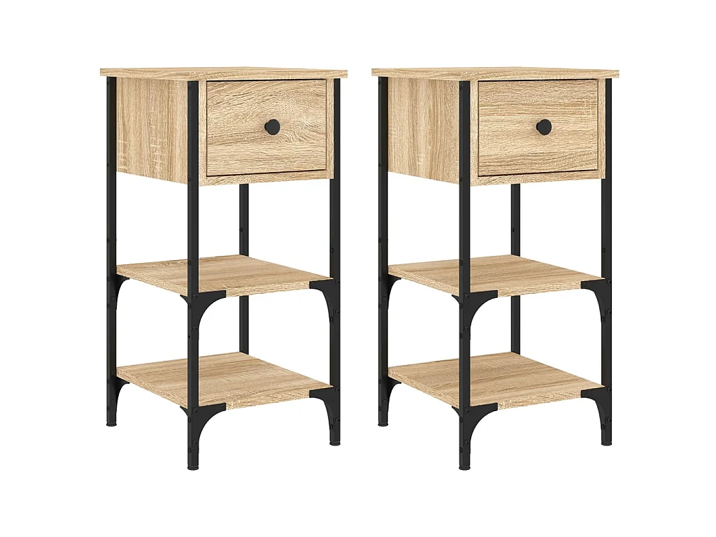 2er-Set Nachttische Nachtschrank Sonoma-Eiche 34x36x70 cm Holzwerkstoff -RN15082