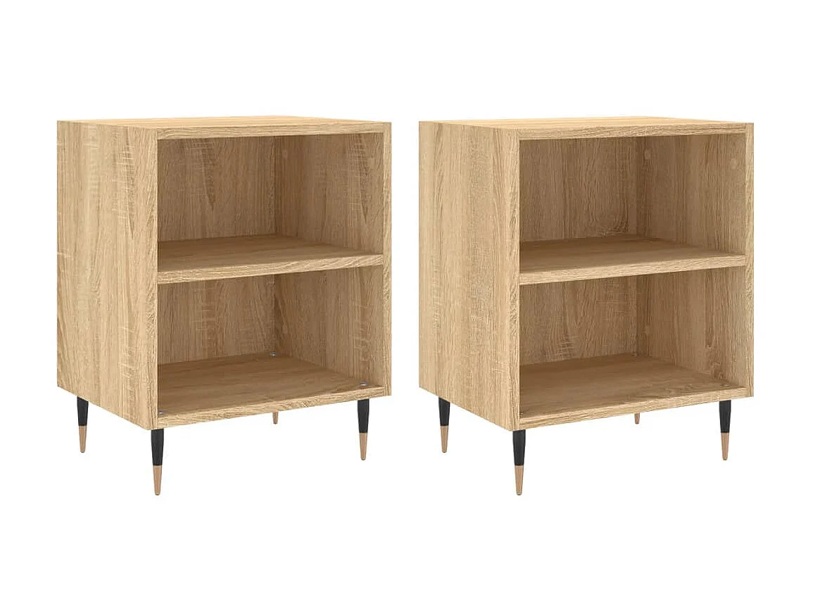 2er-Set Nachttische Nachtschrank Sonoma-Eiche 40x30x50 cm Holzwerkstoff -RN98094