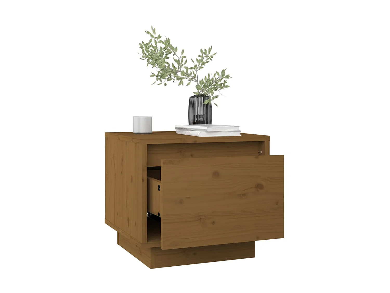 2er-Set Nachttische Nachtschrank Honigbraun 35x34x32 cm Massivholz Kiefer -RN37863