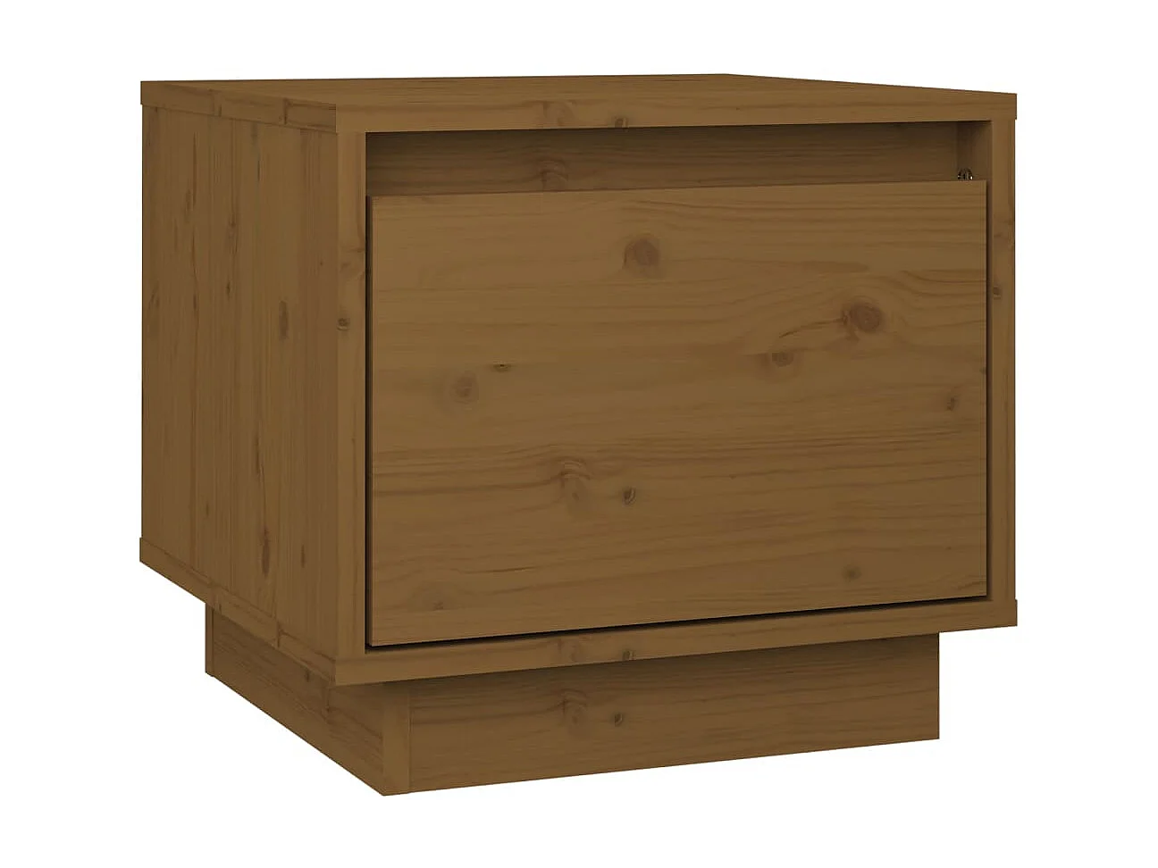 2er-Set Nachttische Nachtschrank Honigbraun 35x34x32 cm Massivholz Kiefer -RN37863