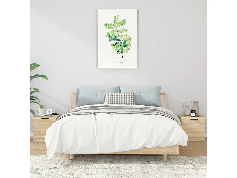 2er-Set Nachttische Nachtschrank Sonoma-Eiche 40x39x40 cm -RN48058