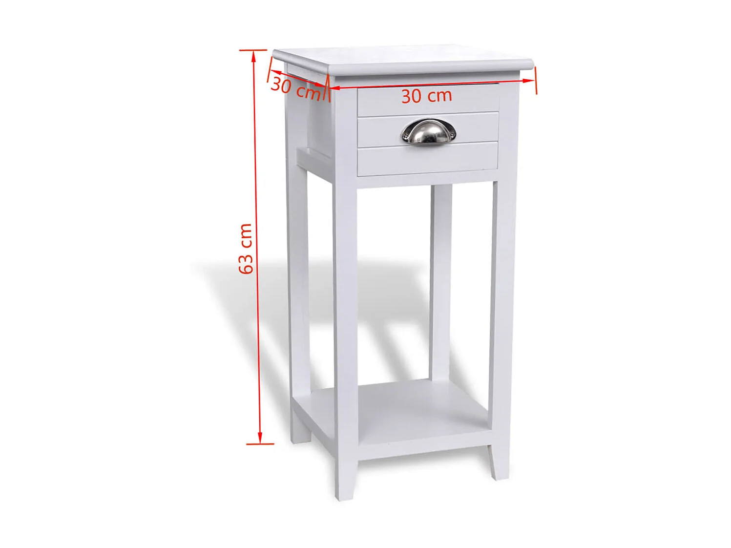 Nachttisch Nachtschrank mit 1 Schublade Weiß -RN18103