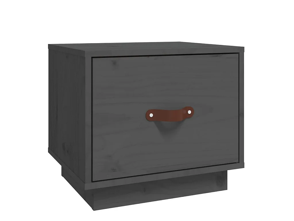 Nachttisch Grau Nachtschrank 40x34x35 cm Massivholz Kiefer -RN48752