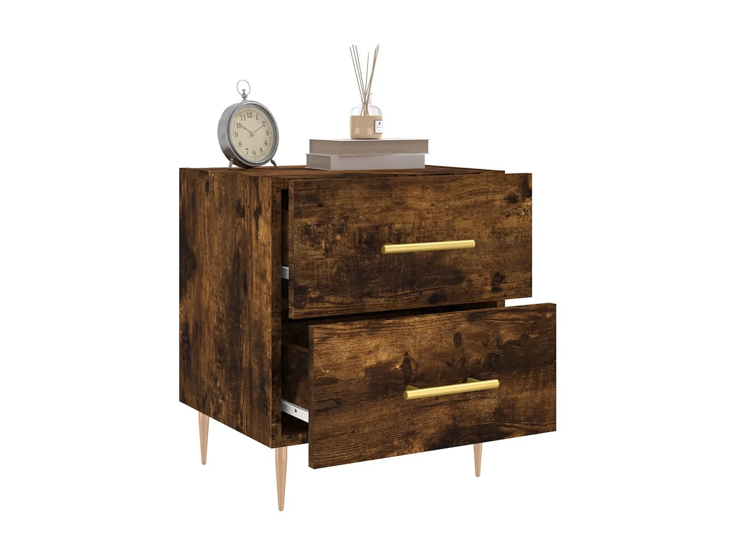 Nachttisch Nachtschrank Räuchereiche 40x35x47,5 cm Holzwerkstoff -RN70002