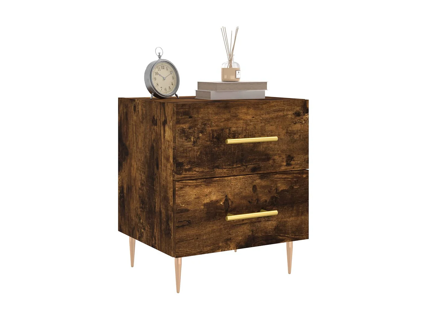 Nachttisch Nachtschrank Räuchereiche 40x35x47,5 cm Holzwerkstoff -RN70002