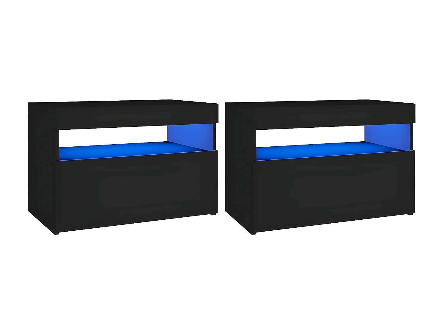 Nachttisch LED-Leuchten 2er-Set Schwarz 60x35x40cm Holzwerkstoff -RN96479
