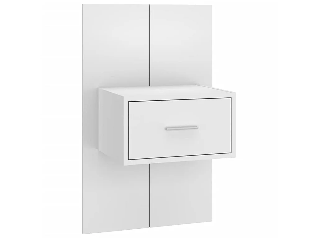 2er-Set Wand-Nachttische Nachtschrank Weiß -RN77898