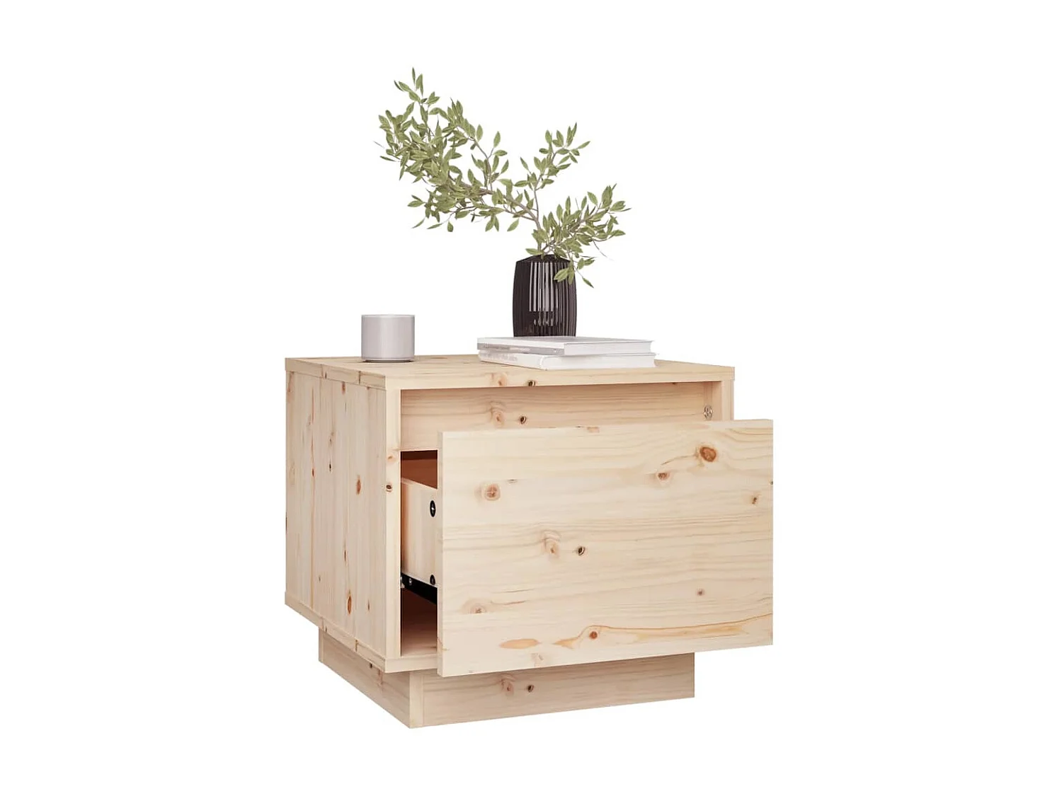 Nachttisch Nachtschrank 35x34x32 cm Massivholz Kiefer -RN44545