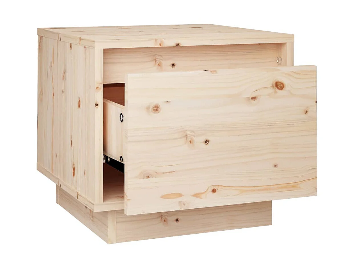 Nachttisch Nachtschrank 35x34x32 cm Massivholz Kiefer -RN44545