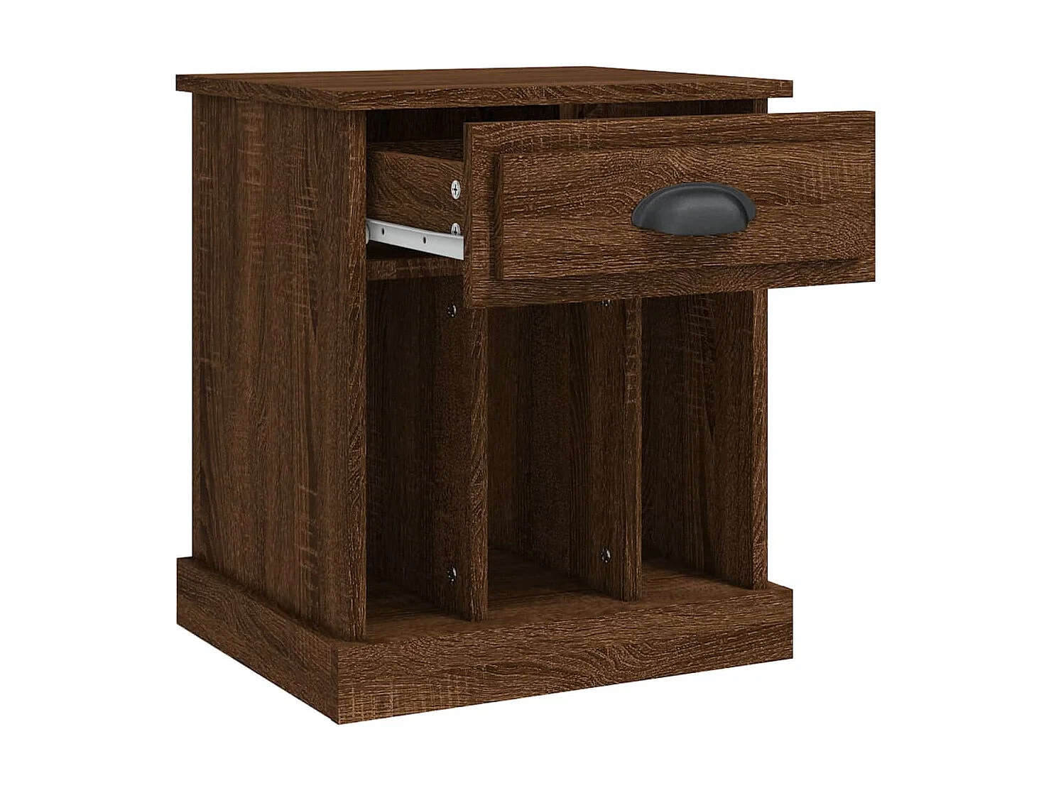 2er-Set Nachttische Nachtschrank Braun Eichen-Optik 43x36x50 cm -RN94806