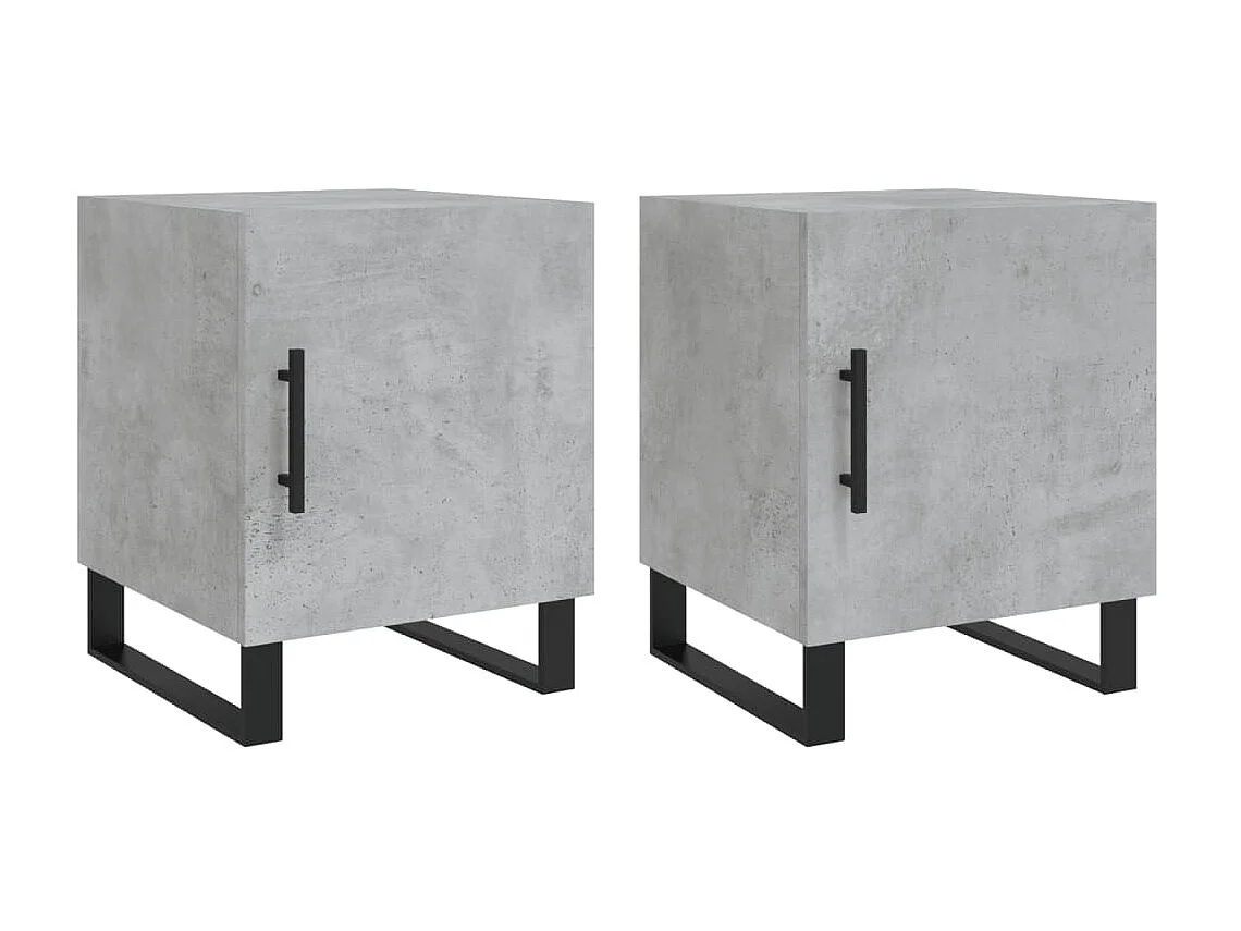 2er-Set Nachttische Nachtschrank Betongrau 40x40x50 cm Holzwerkstoff -RN39537