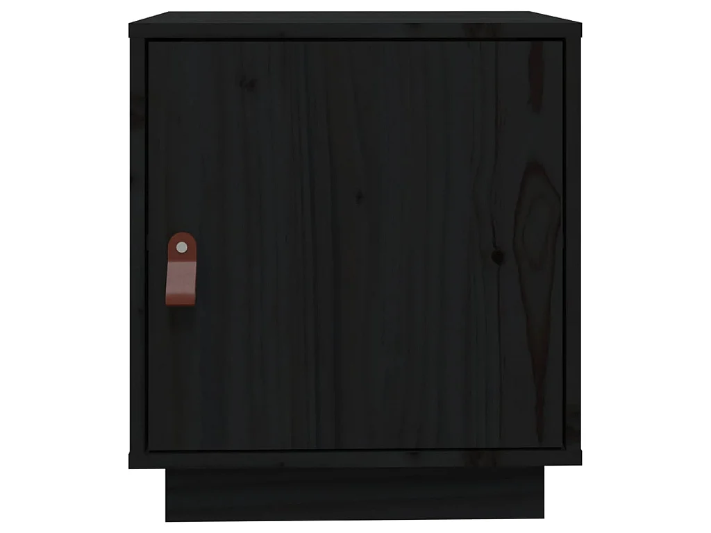 2er-Set Nachttische Nachtschrank Schwarz 40x34x45 cm Massivholz Kiefer -RN26472