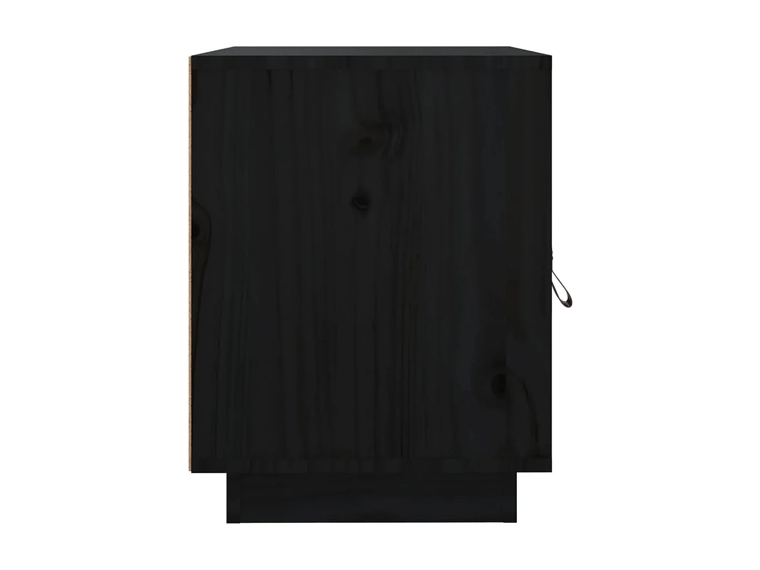 2er-Set Nachttische Nachtschrank Schwarz 40x34x45 cm Massivholz Kiefer -RN26472