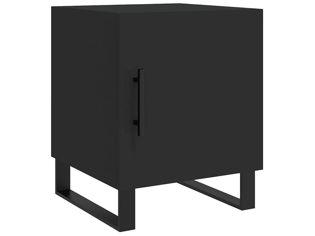 2er-Set Nachttische Nachtschrank Schwarz 40x40x50 cm Holzwerkstoff -RN21958