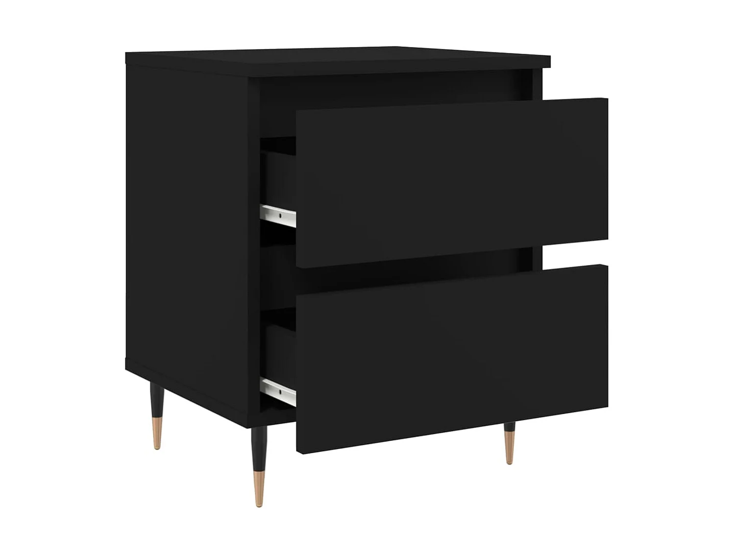 2er-Set Nachttische Nachtschrank Schwarz 40x35x50 cm Holzwerkstoff -RN79452