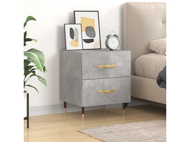 Nachttisch Betongrau Nachtschrank 40x35x47,5 cm Holzwerkstoff -RN53507