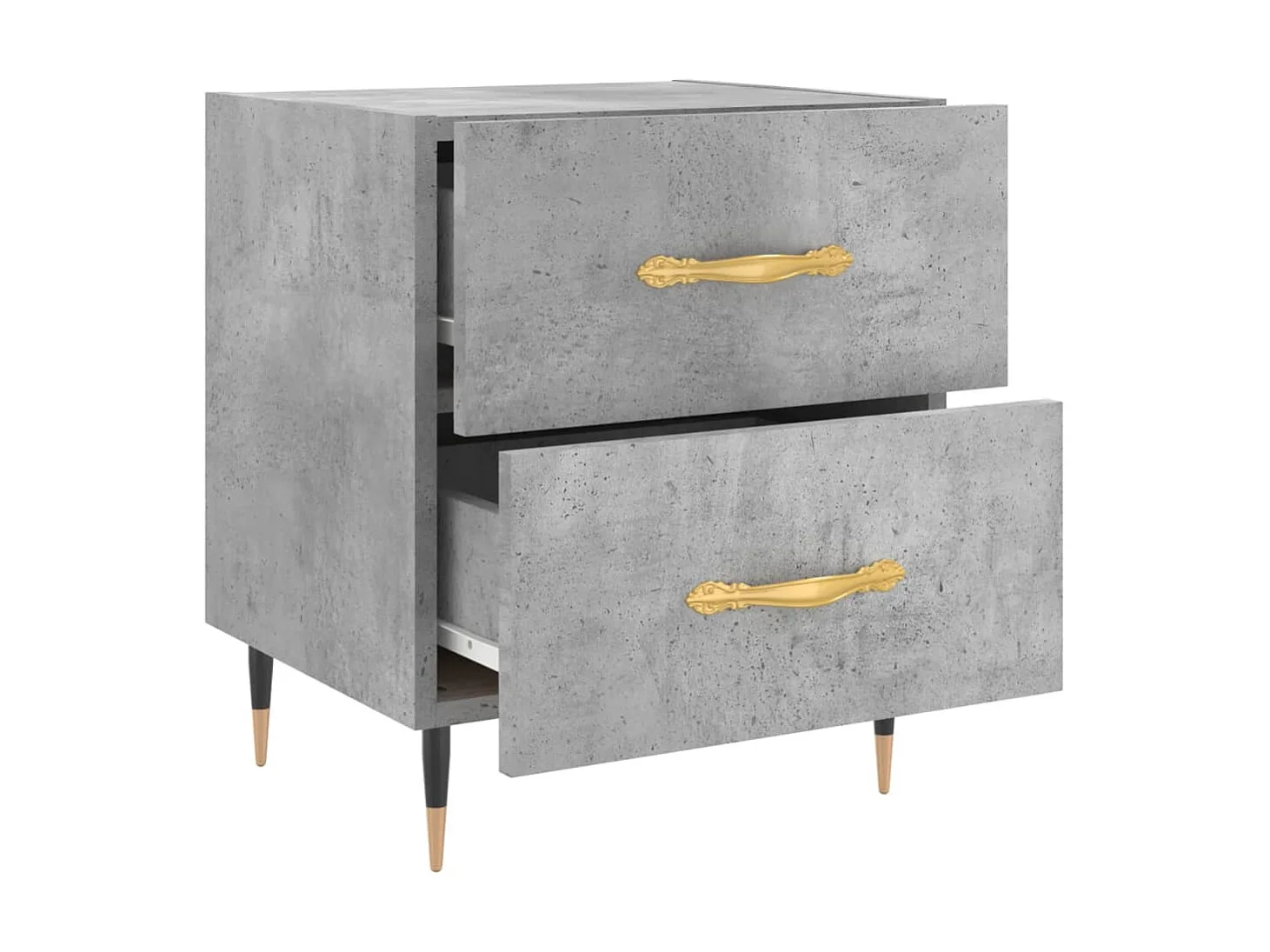 Nachttisch Betongrau Nachtschrank 40x35x47,5 cm Holzwerkstoff -RN53507