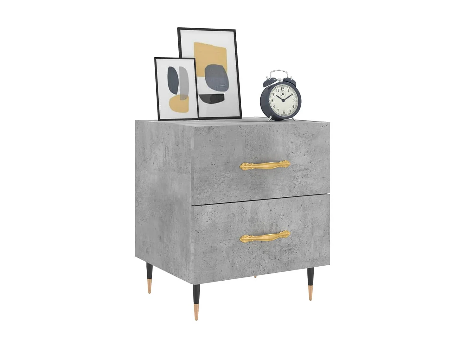 Nachttisch Betongrau Nachtschrank 40x35x47,5 cm Holzwerkstoff -RN53507