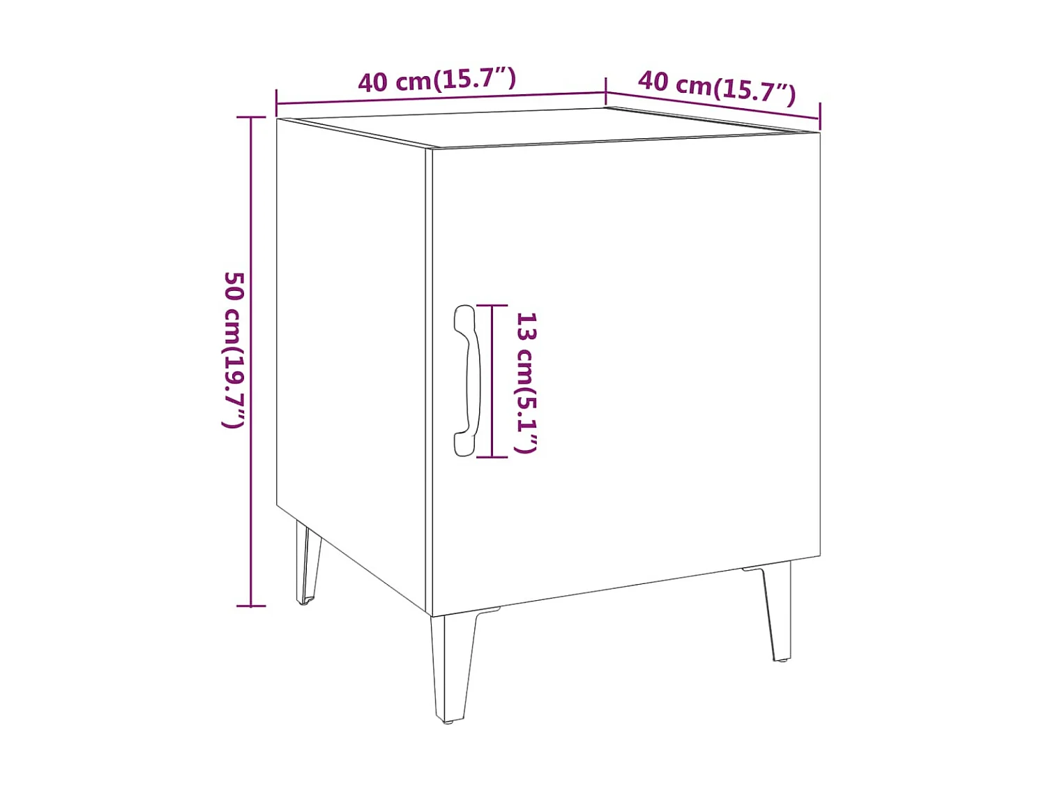 Nachttisch Nachtschrank Räuchereiche Holzwerkstoff -RN87339