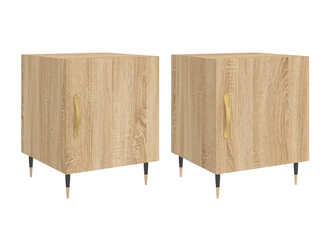 2er-Set Nachttische Nachtschrank Sonoma-Eiche 40x40x50 cm Holzwerkstoff -RN90515