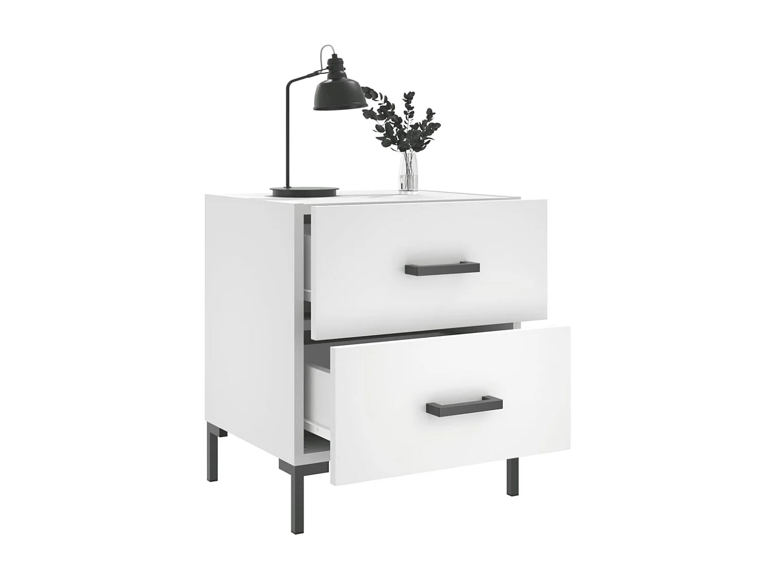 Nachttisch Nachtschrank Weiß 40x35x47,5 cm Holzwerkstoff -RN95705