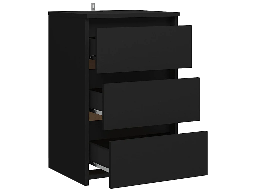 Nachttisch Nachtschrank Schwarz 40x35x62,5 cm Holzwerkstoff -RN59993