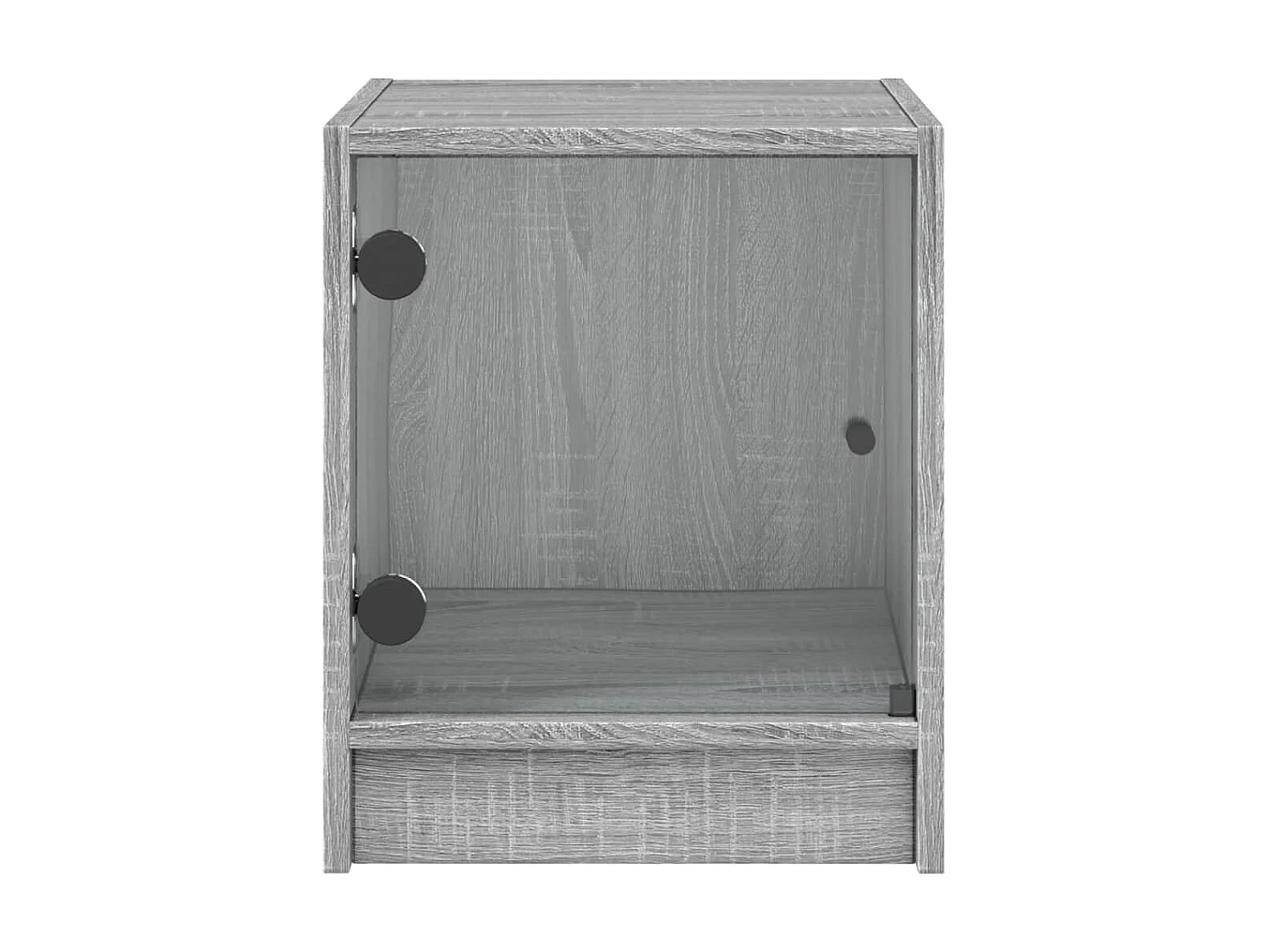 2er-Set Nachttische Nachtschrank mit Glastüren Grau Sonoma 35x37x42 cm -RN17185