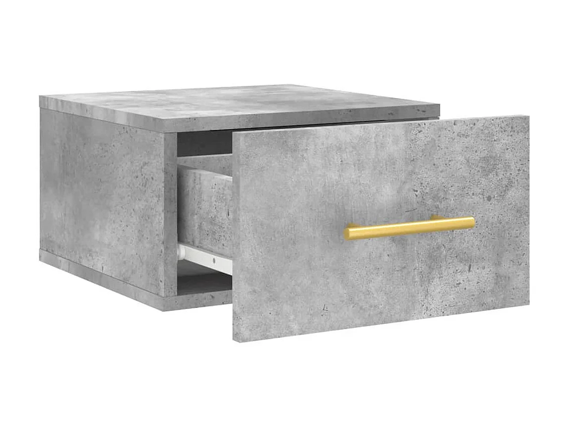 Wand-Nachttisch Betongrau Nachtschrank 35x35x20 cm -RN17839