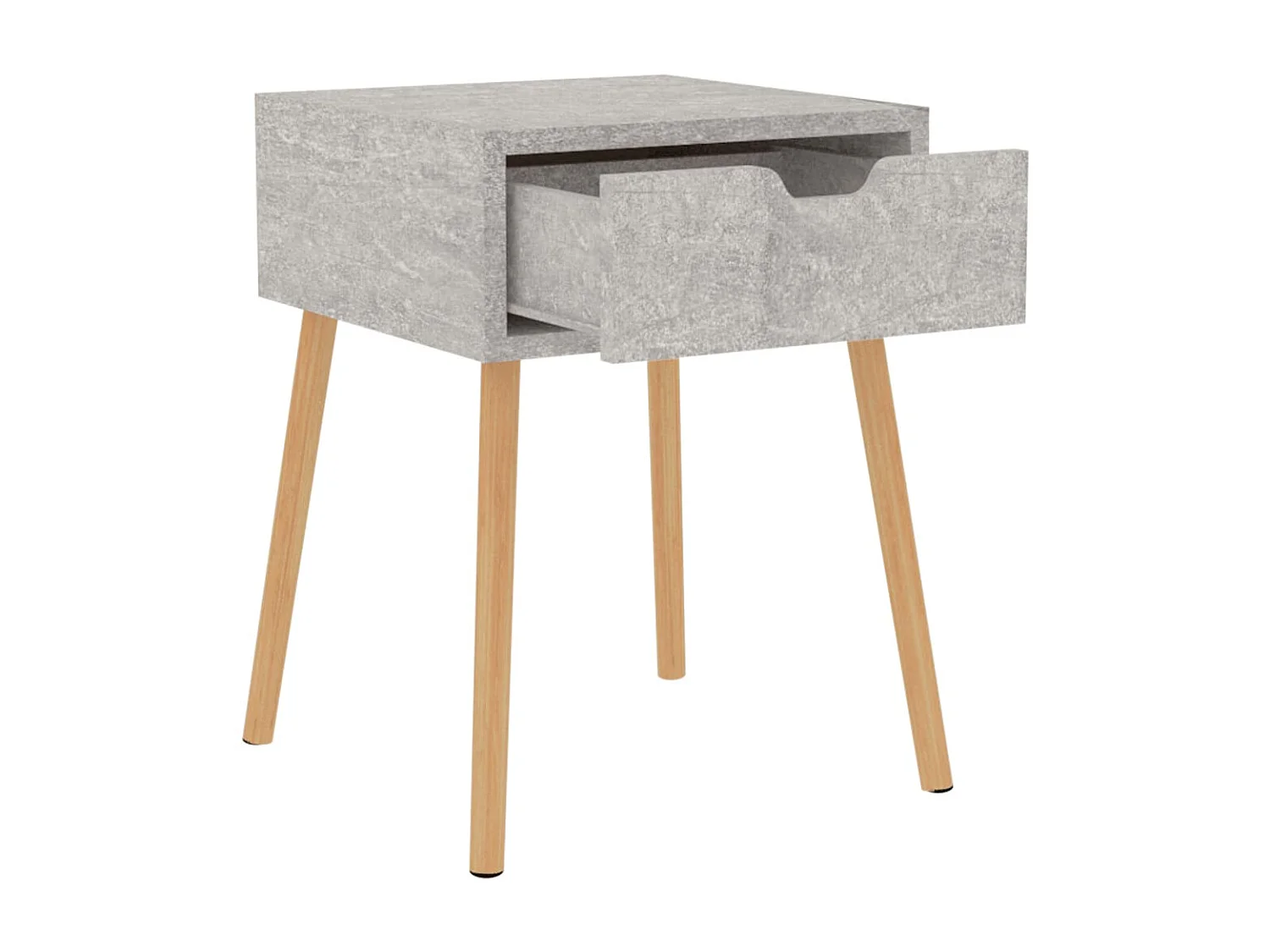 Nachttisch Betongrau Nachtschrank 40x40x56 cm Holzwerkstoff -RN64834