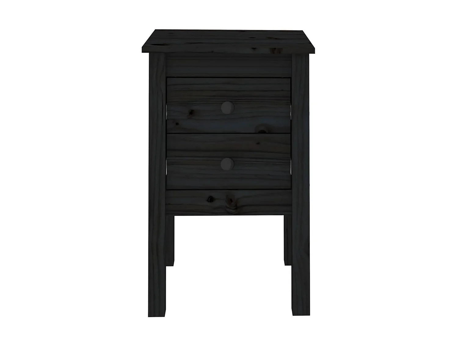 2er-Set Nachttische Nachtschrank Schwarz 40x35x61,5 cm Massivholz Kiefer -RN96860