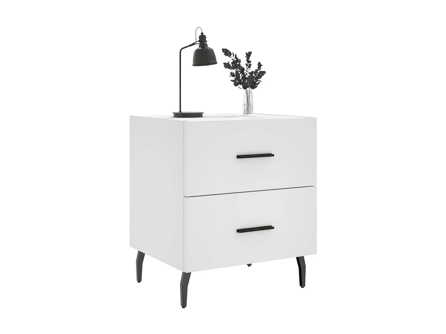 2er-Set Nachttische Nachtschrank Weiß 40x35x47,5 cm Holzwerkstoff -RN29915