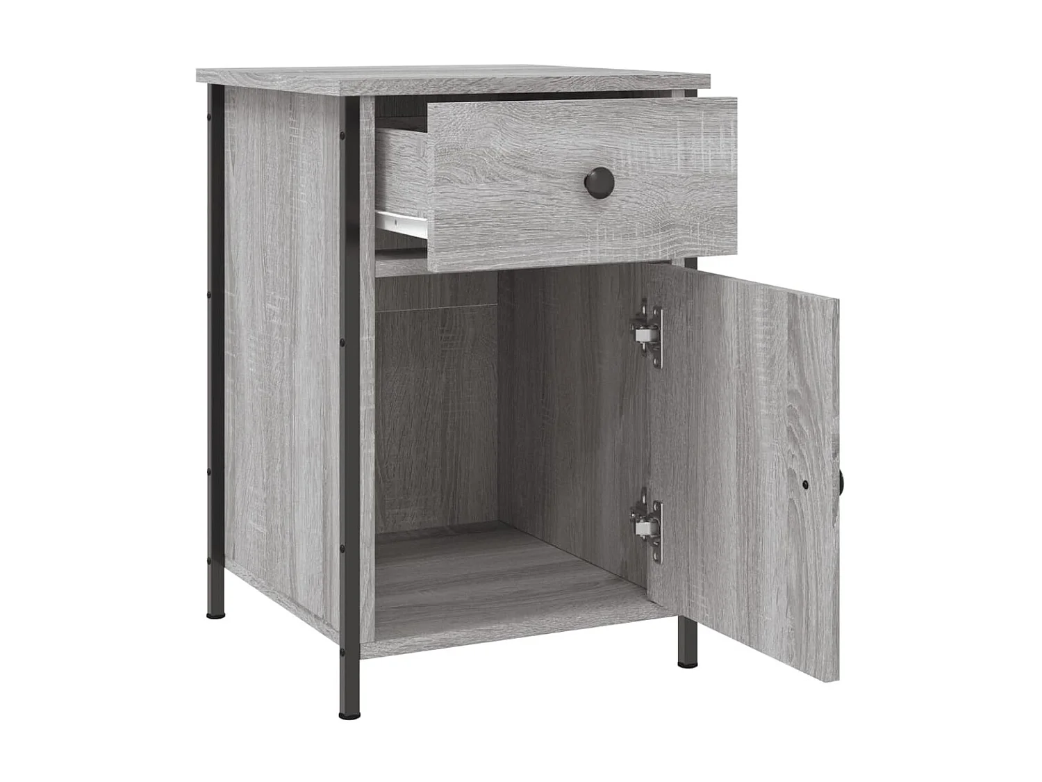 Nachttisch Grau Nachtschrank Sonoma 40x42x60 cm Holzwerkstoff -RN61950
