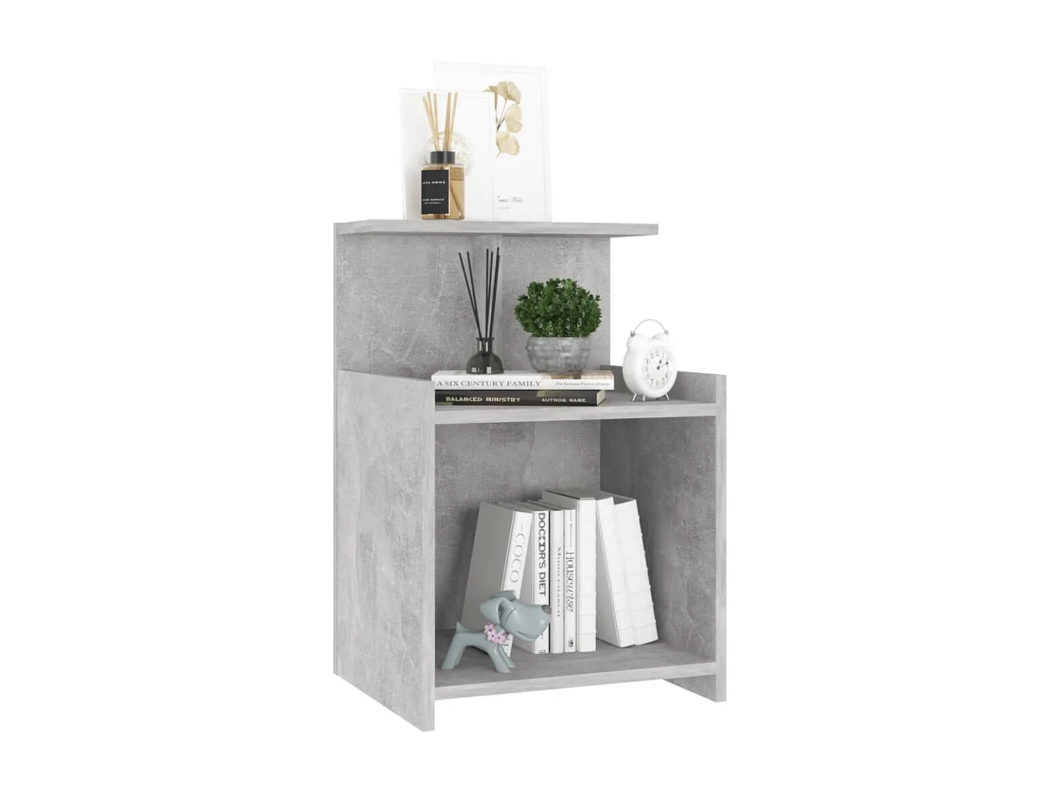 Nachttisch Betongrau Nachtschrank 40x35x60 cm Holzwerkstoff -RN25848