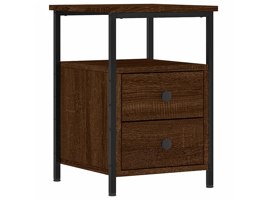 2er-Set Nachttische Nachtschrank Braun Eichen-Optik 34x35,5x50cm Holzwerkstoff -RN43484