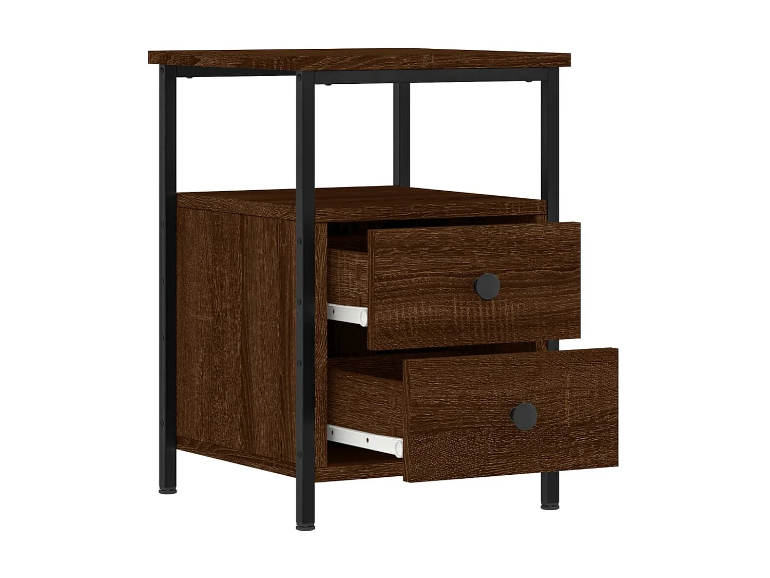 2er-Set Nachttische Nachtschrank Braun Eichen-Optik 34x35,5x50cm Holzwerkstoff -RN43484