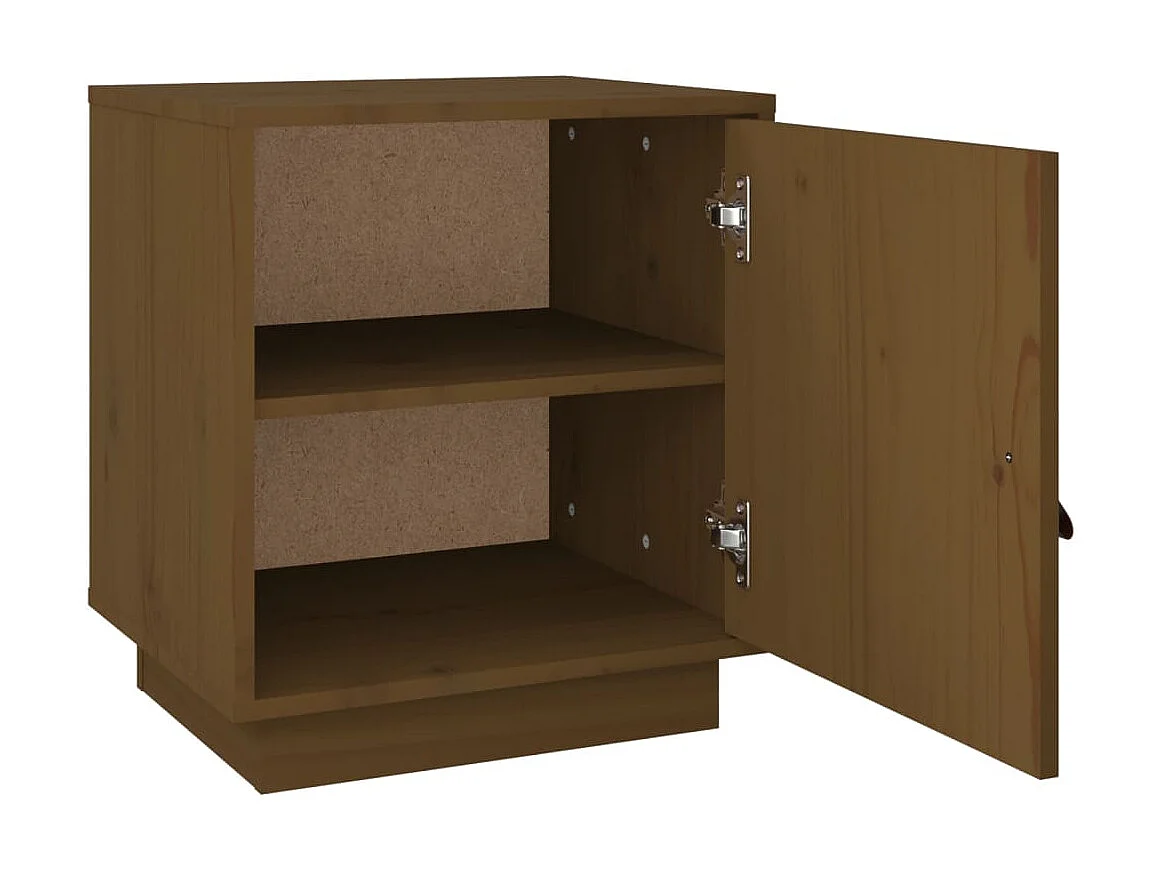 Nachttisch Nachtschrank Honigbraun 40x34x45 cm Massivholz Kiefer -RN32878