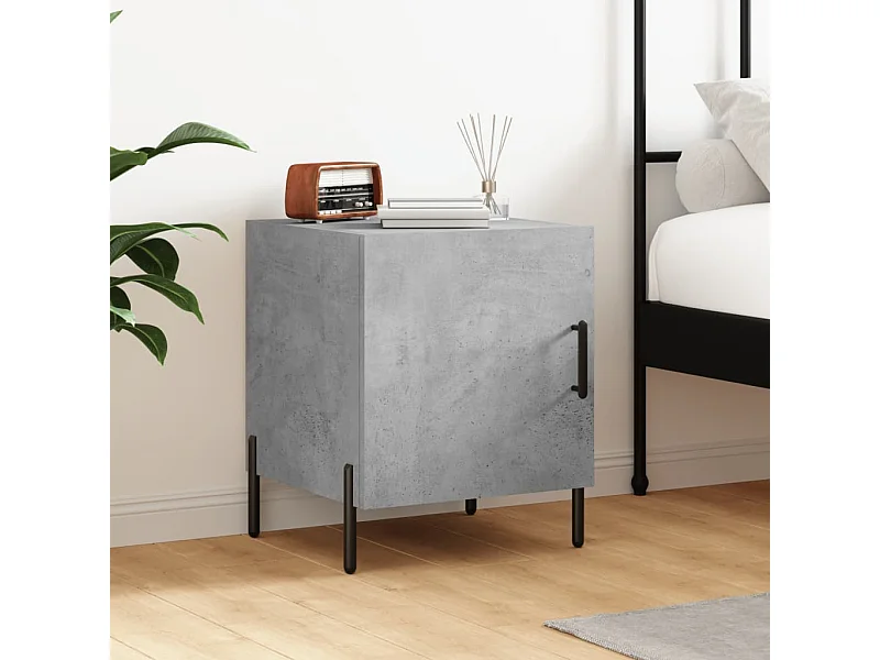 Nachttisch Betongrau Nachtschrank 40x40x50 cm Holzwerkstoff -RN21204