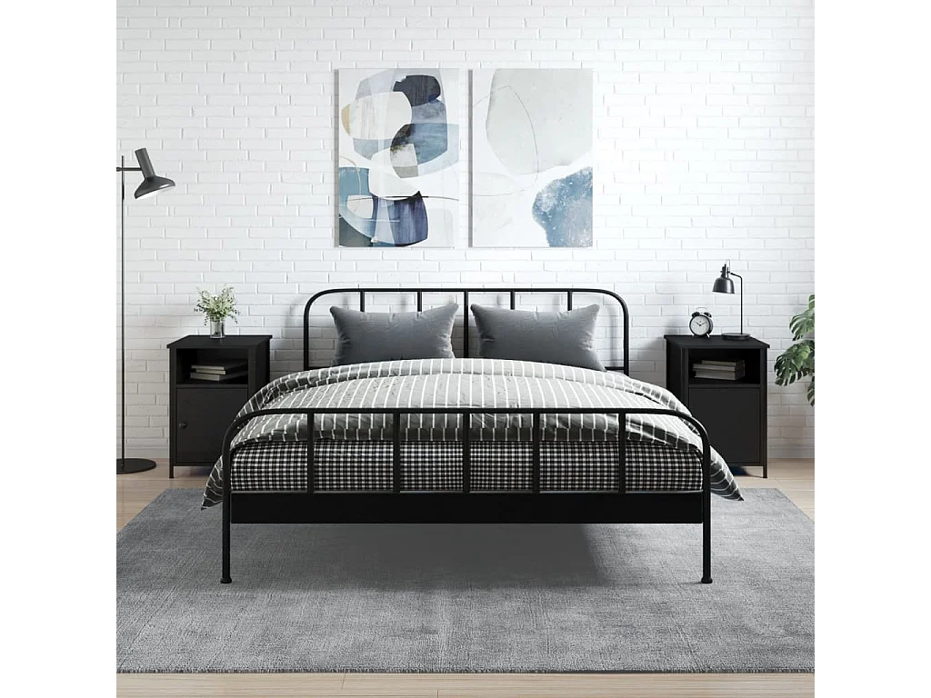 2er-Set Nachttische Nachtschrank Schwarz 40x42x60 cm Holzwerkstoff -RN80535