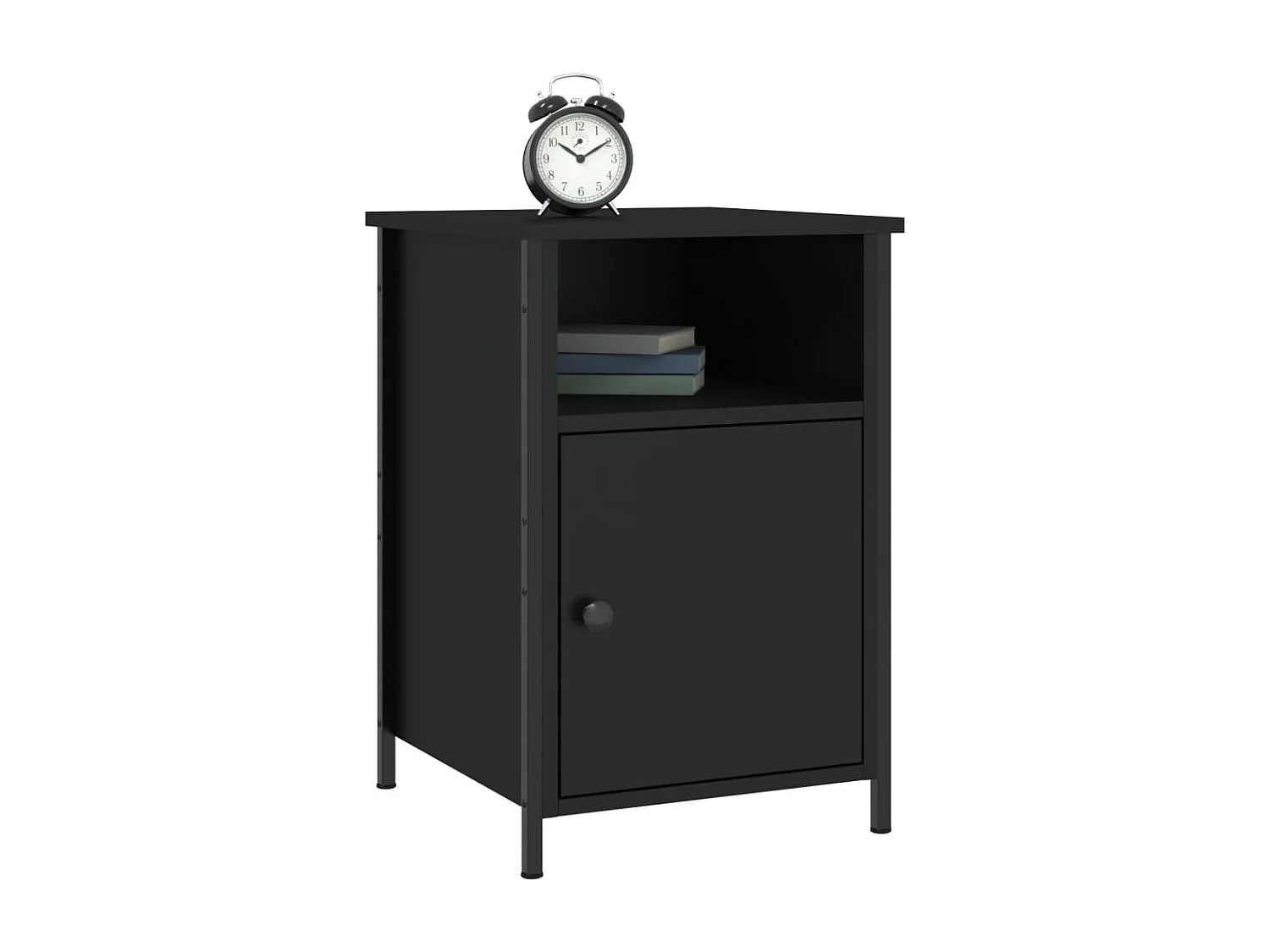 2er-Set Nachttische Nachtschrank Schwarz 40x42x60 cm Holzwerkstoff -RN80535