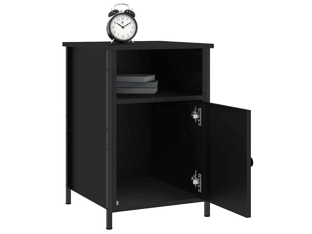 2er-Set Nachttische Nachtschrank Schwarz 40x42x60 cm Holzwerkstoff -RN80535