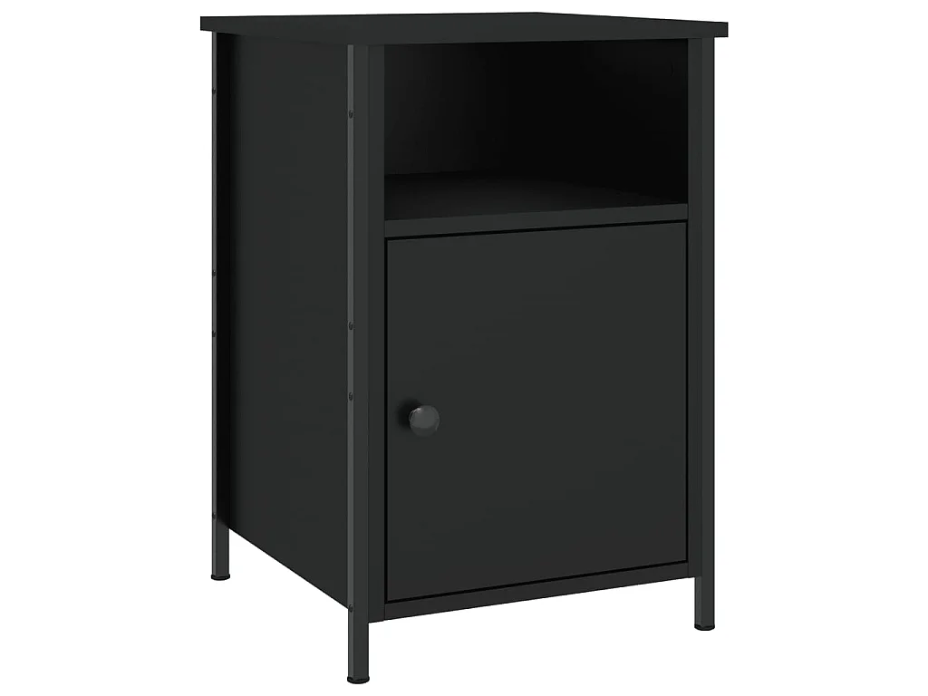2er-Set Nachttische Nachtschrank Schwarz 40x42x60 cm Holzwerkstoff -RN80535