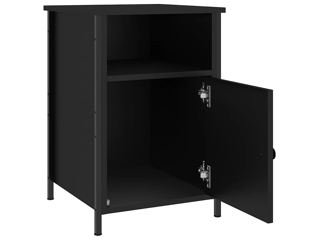 2er-Set Nachttische Nachtschrank Schwarz 40x42x60 cm Holzwerkstoff -RN80535