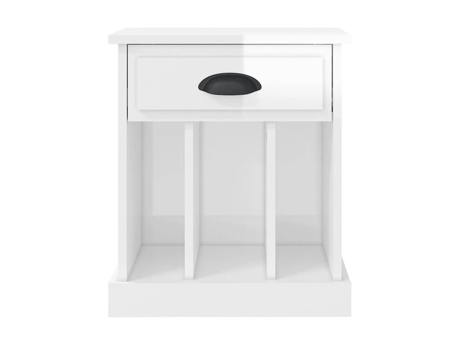 Nachttisch Nachtschrank Hochglanz-Weiß 43x36x50 cm -RN92443