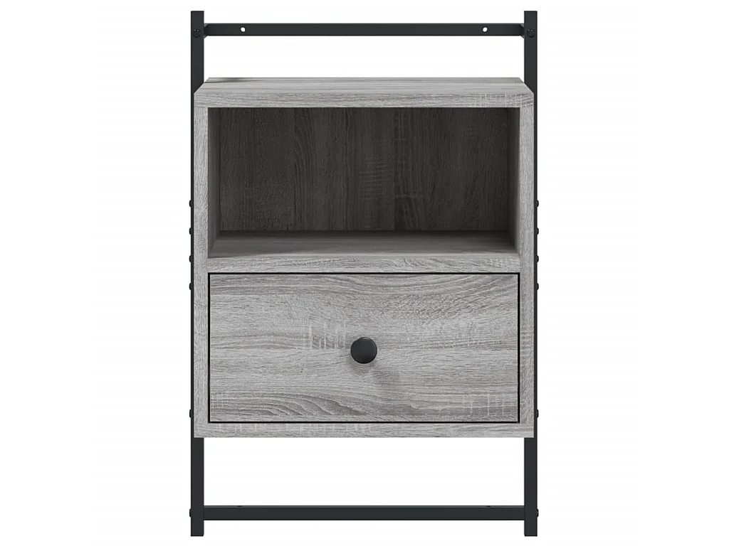 Wand-Nachttisch Grau Nachtschrank Sonoma 40x30x61 cm Holzwerkstoff -RN99327