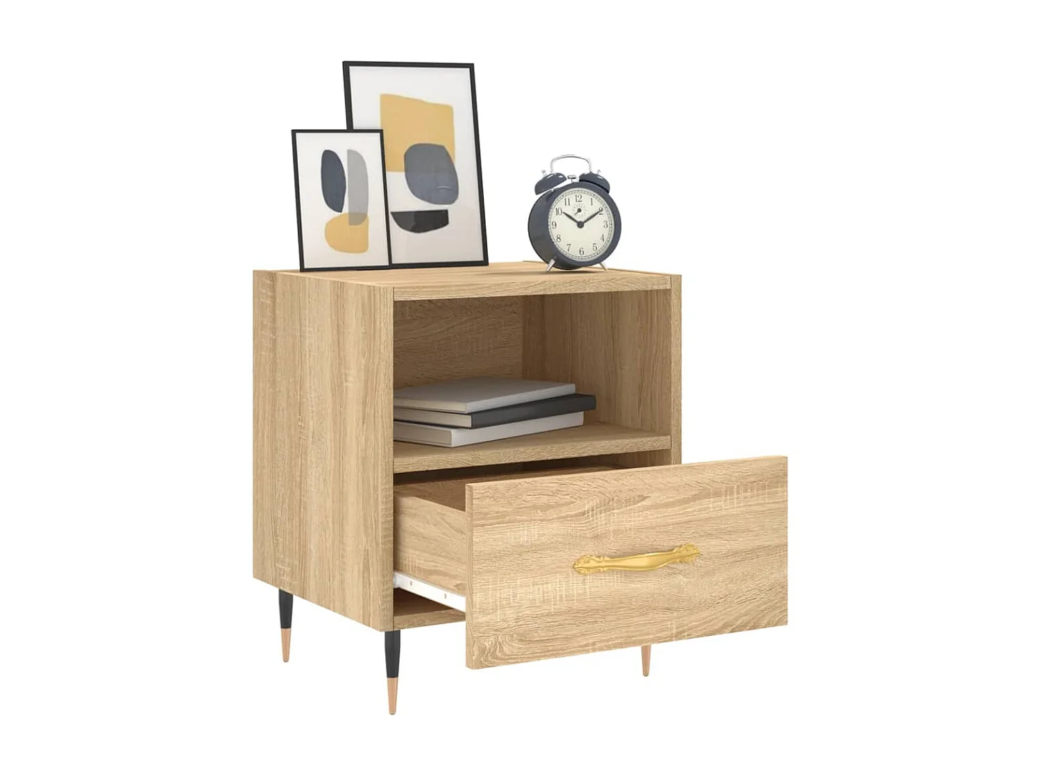 2er-Set Nachttische Nachtschrank Sonoma-Eiche 40x35x47,5 cm Holzwerkstoff -RN29770