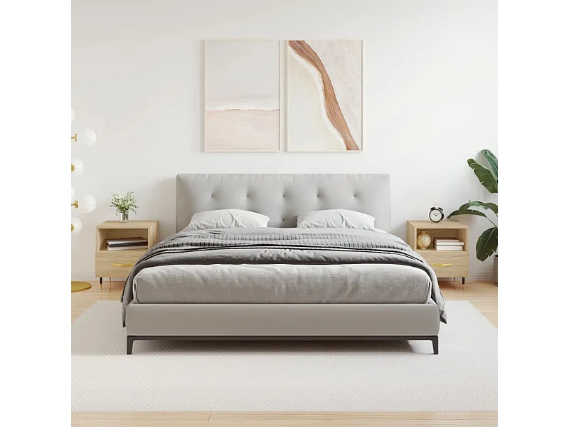 2er-Set Nachttische Nachtschrank Sonoma-Eiche 40x35x47,5 cm Holzwerkstoff -RN29770