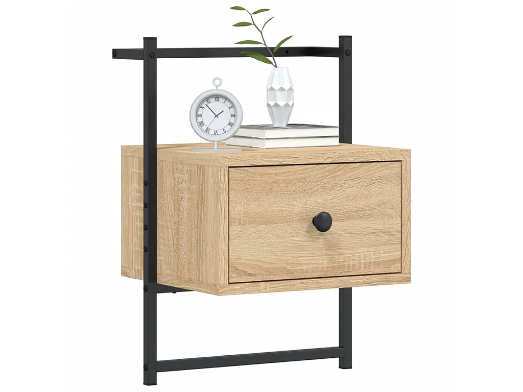 Wand-Nachttisch Nachtschrank Sonoma-Eiche 35x30x51 cm Holzwerkstoff -RN92365