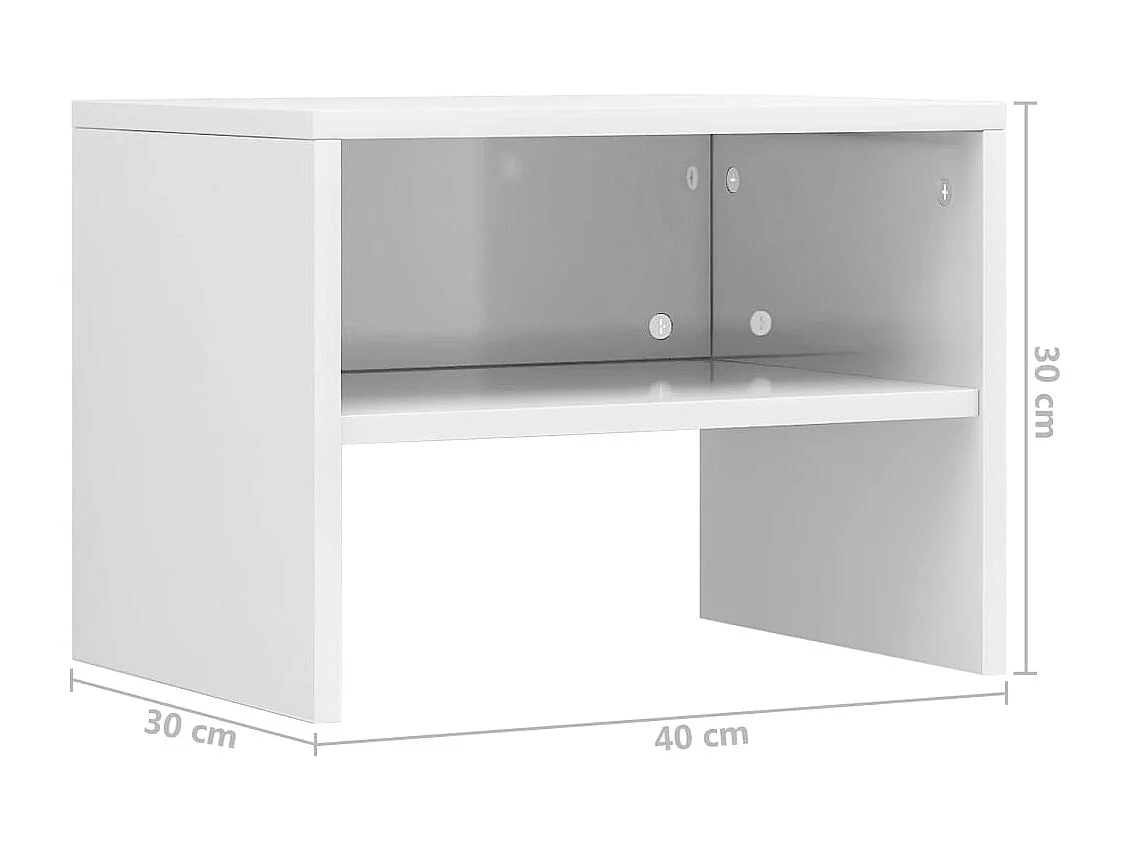 Nachttisch Nachtschrank Hochglanz-Weiß 40x30x30 cm Holzwerkstoff -RN59166