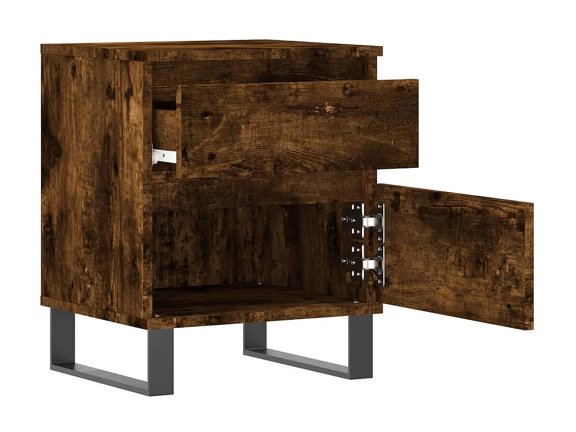 Nachttisch Nachtschrank Räuchereiche 40x35x50 cm Holzwerkstoff -RN94258