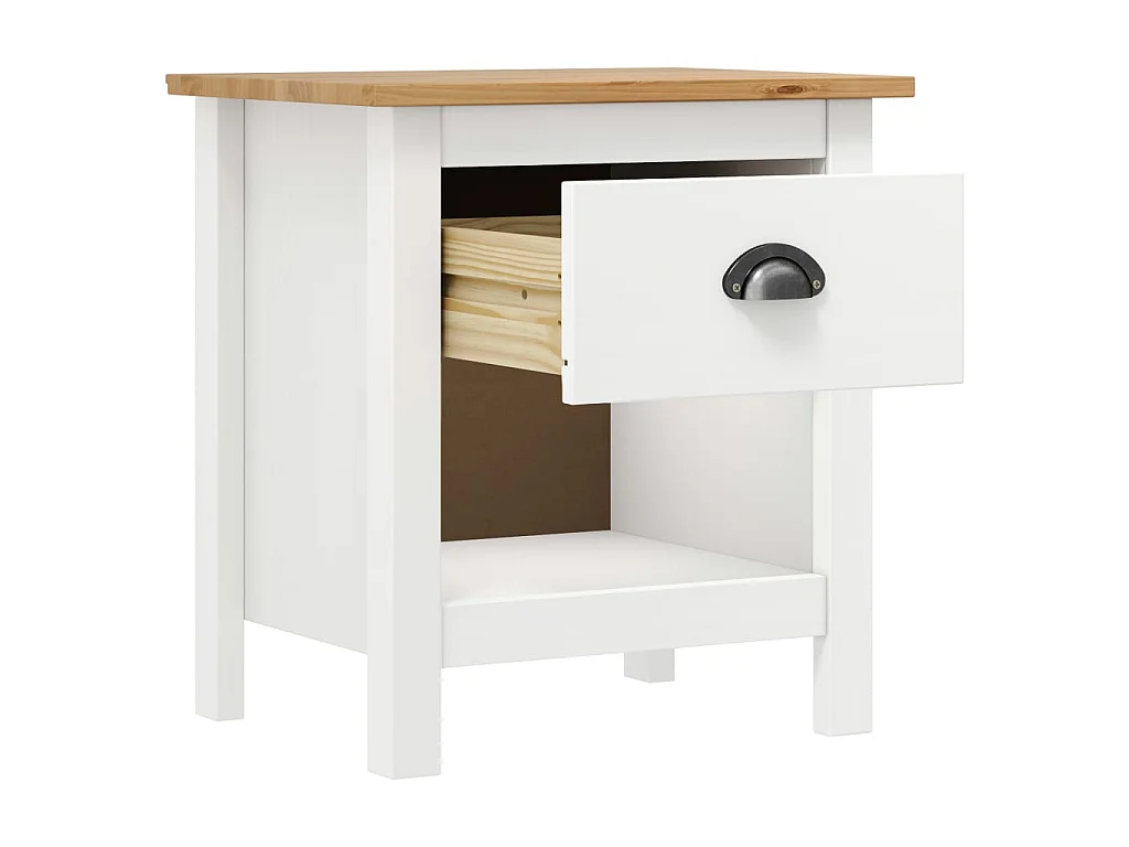 2er-Set Nachttische Nachtschrank Hill 46x35x49,5 cm Massivholz Kiefer -RN15822